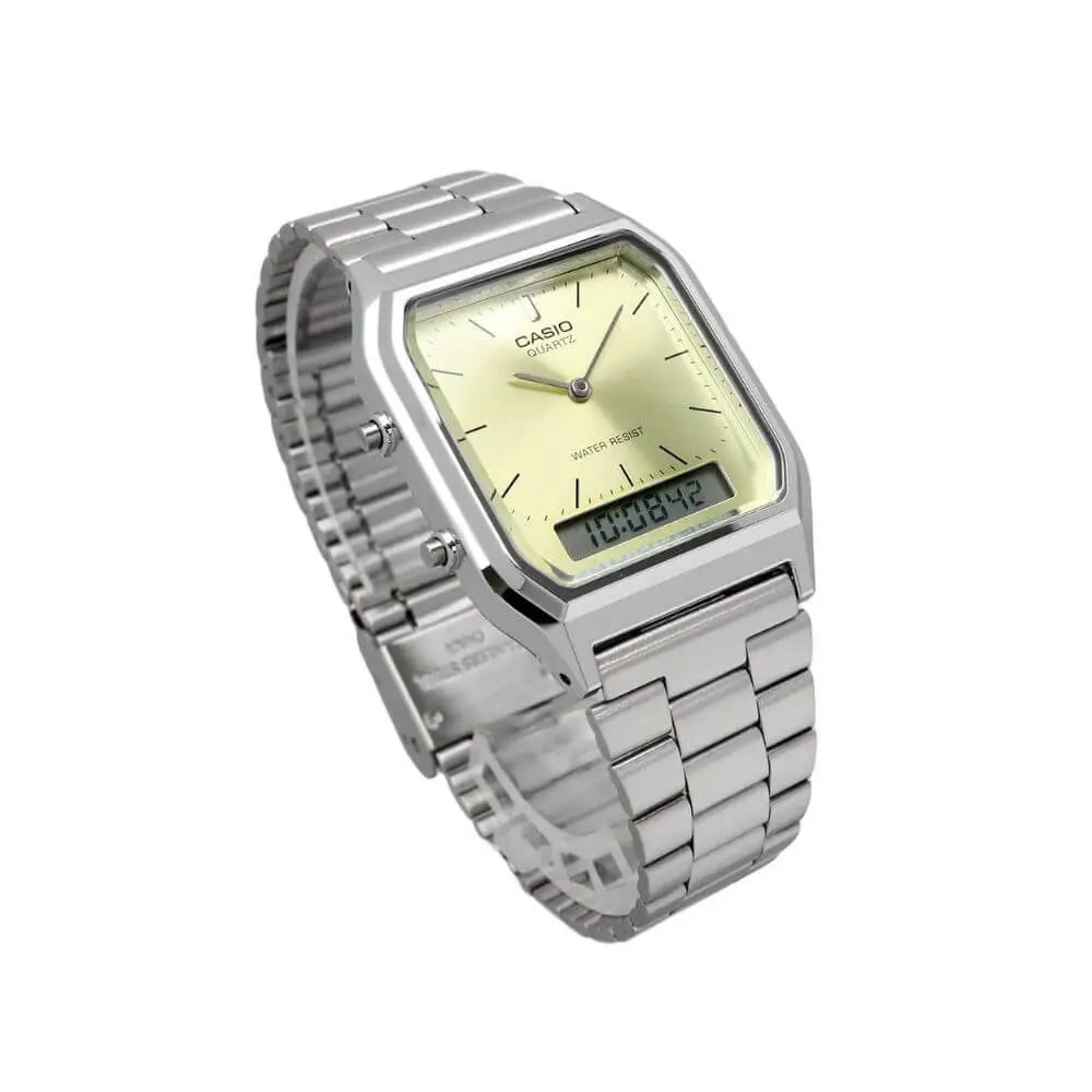Casio Vintage Gold Dial Ana Digi Watch AQ-230A-9AMQYDF