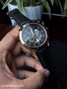 Fossil Grant Automatic Skeleton Dial Leather Belt Watch