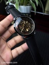 Fossil Townsman Automatic Silver Tone Black Leather Watch