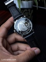 Fossil Townsman Automatic Silver Tone Black Leather Watch