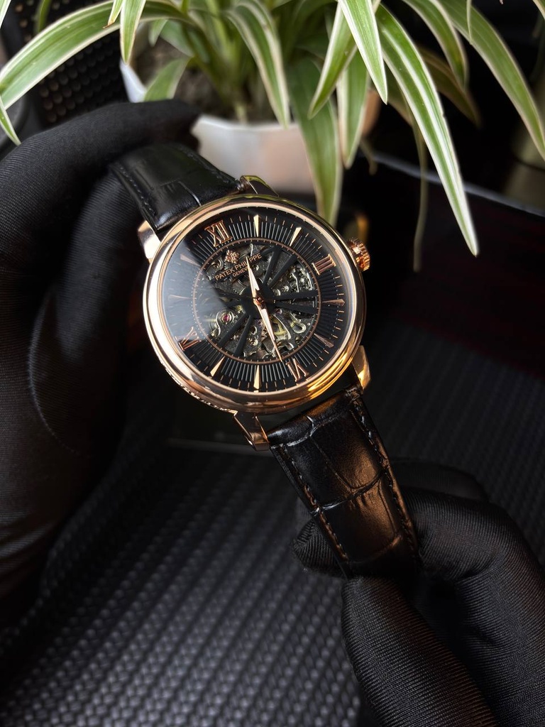 Patek Philippe Skeleton Roman Leather Belt