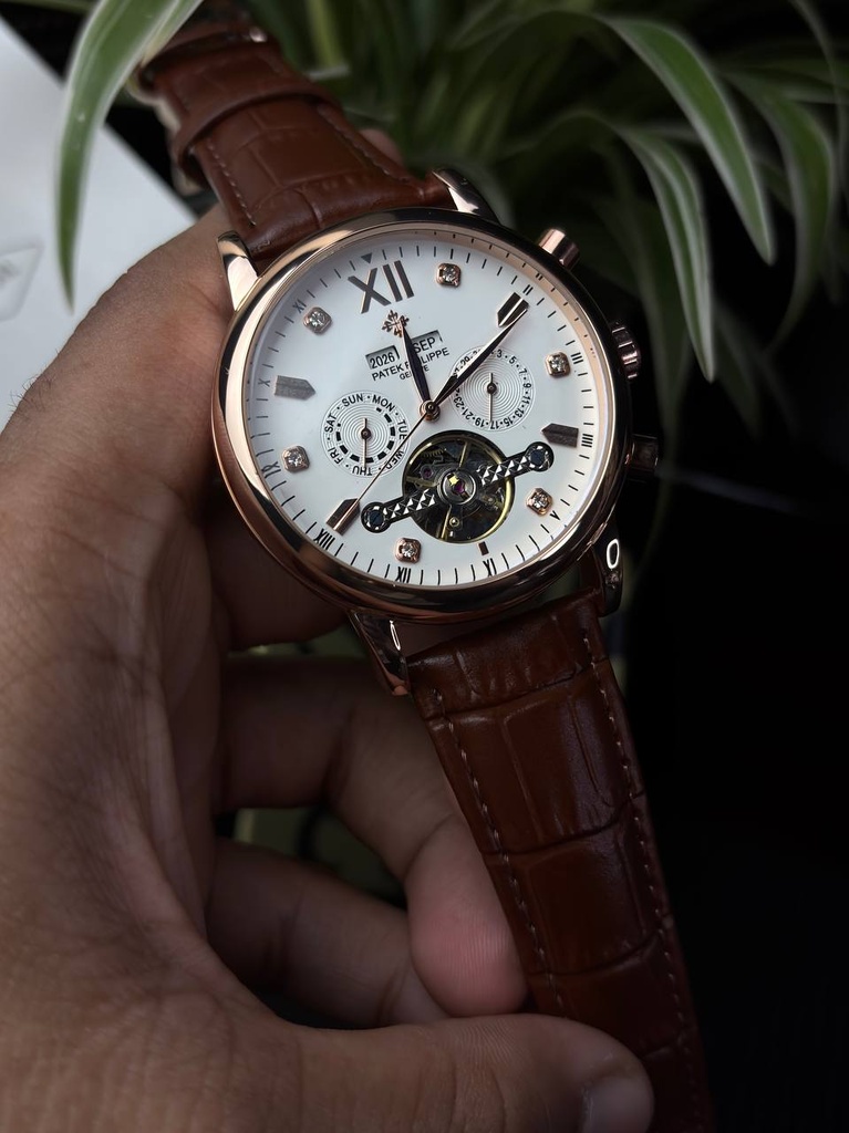 Patek Philippe Grand Calendar Open-Heart Perpetual Leather Belt 