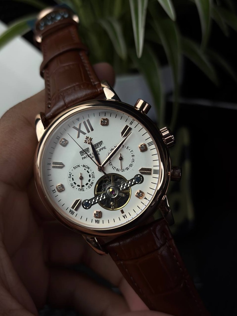Patek Philippe Grand Calendar Open-Heart Perpetual Leather Belt 