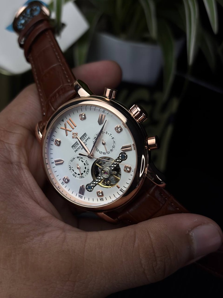 Patek Philippe Grand Calendar Open-Heart Perpetual Leather Belt 