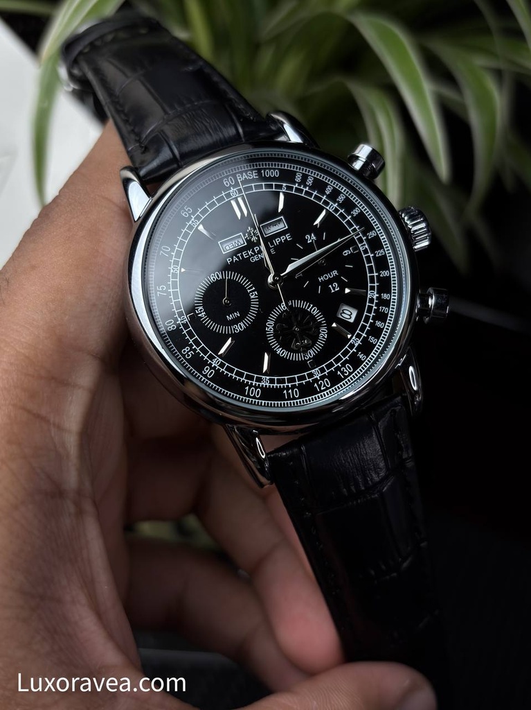 Patek Philippe Arabic Day-Date Chronograph Leather Belt