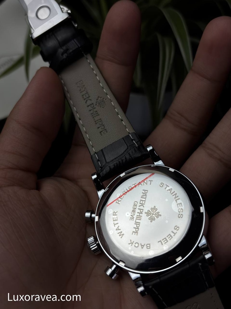 Patek Philippe Arabic Day-Date Chronograph Leather Belt