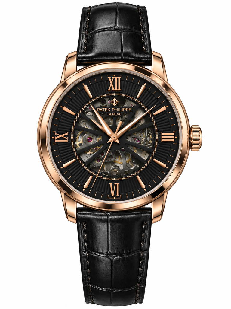 Patek Philippe Skeleton Roman Leather Belt