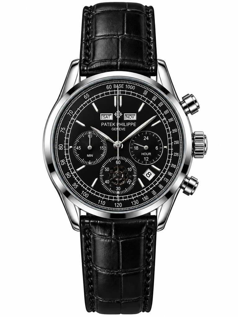 Patek Philippe Arabic Day-Date Chronograph Leather Belt